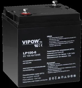 Vipow Akumulator żelowy 6V 100Ah - Akumulatory ogólnego zastosowania - miniaturka - grafika 2