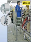 Drabiny - Krause Drabina ze stopniami wolnostojąca z rolkami 2,95 m 124616 - miniaturka - grafika 1