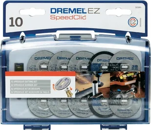 Dremel SpeedClic zestaw 10 tarcz do cięcia i trzpień SpeedClick 2615S690JA - Materiały ścierne - miniaturka - grafika 5