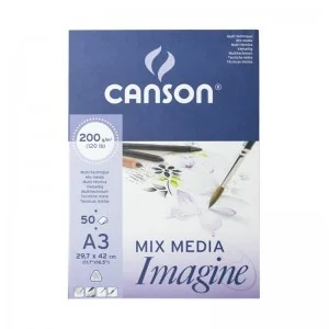 Canson Blok DO RYSUNKU I AKWARELI IMAGINE 200G A3 50ARK 200006007 - Podobrazia, bloki, papiery - miniaturka - grafika 2