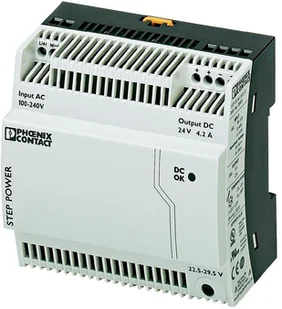 Phoenix Contact Zasilacz na szynę DIN Contact STEP-PS/1AC/24DC/4.2 24 V/DC 4.4 A 100 W - Zasilacze i transformatory Phoenix Contact Zasilacz na szynę DIN Contact STEP-PS/1AC/24DC/4.2 24 V/DC 4.4 A 100 W - Zasilacze i transformatory - miniaturka - grafika 1