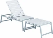 Leżaki ogrodowe - Kettler Leżak RASMUS srebrno / biały 0100737-0520 - miniaturka - grafika 1