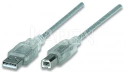 Manhattan Kabel USB a-b m/m 3m (srebrny) 340458 - Kable USB - miniaturka - grafika 7