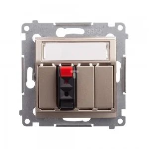 Kontakt Simon 54 Gniazdo głośnikowe pojedyncze z polem opisowym złoty mat Kontakt 54 - Gniazdka elektryczne - miniaturka - grafika 2