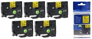 Brother Aimotech Taśma 5-pak zamiennik do 6mm/8m żółta czarny nadruk 5xTZE611 5xAZE611 - Taśmy do drukarek barwiące Brother Aimotech Taśma 5-pak zamiennik do 6mm/8m żółta czarny nadruk 5xTZE611 5xAZE611 - Taśmy do drukarek barwiące - miniaturka - grafika 1