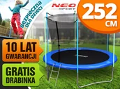Trampoliny - Neo-sport Trampolina ogrodowa 8ft/252cm z siatką wewnętrzną i drabinką NS-08W161 - miniaturka - grafika 1