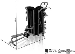 Marbo Sport Wieża 4-stanowiskowa MINI MP-T001 - Atlasy do ćwiczeń - miniaturka - grafika 9