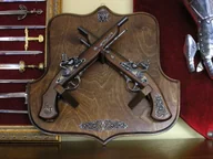 Repliki - broń - WŁOCHY UNIKATOWY ZESTAW PISTOLETÓW SKAŁKOWYCH NA ZAWIESZCE - miniaturka - grafika 1