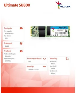 A-Data Ultimate SU800 512GB ASU800NS38-512GT (ASU800NS38-512GT-C) - Dyski SSD - miniaturka - grafika 4