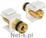 Delock Moduł Keystone gniazdo głośników Banan Black do puszki montażowej 86303 - Wtyczki i adaptery - miniaturka - grafika 2