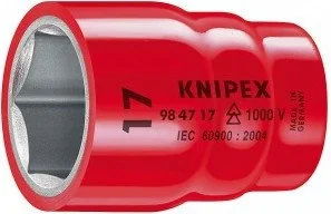 Knipex ' 98 47 24 klucze nasadowe do śrub z łbem walcowym z gniazdem sześciokątnym z ramą z gwint wewnętrzny 1/2, czerwony 98 47 24 - Klucze i nasadki - miniaturka - grafika 2