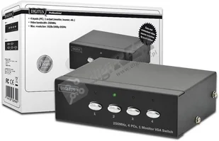 Digitus Przełącznik/Switch VGA 250MHz 1280x1024p 4-portowy DS-45100-1 DS-45100-1 - Przełączniki KVM - miniaturka - grafika 3