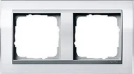 Klawisze i ramki - Gira EVENT CLEAR BIAŁY/ALU Ramka X2 [0212726] - miniaturka - grafika 1