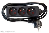 Listwy zasilające - DPM 3 gniazda z uziemieniem 1.5m Czarny - miniaturka - grafika 1
