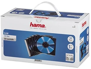 Hama 1x50 CD Jewel Case SlimLine Transparent-black 51269 - 51269 - Pudełka i akcesoria na płyty CD - miniaturka - grafika 2