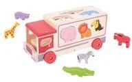 Samochody i pojazdy dla dzieci - Bigjigs Toys Ciężarówka z Sorterem Safari Ltd - miniaturka - grafika 1