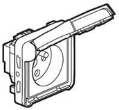 Pozostałe oświetlenie - Legrand 069623 PLEXO Gniazdo pojedyncze 2P+Z z blokadą BIAŁE/ ECRU 16A-250V~ - miniaturka - grafika 1