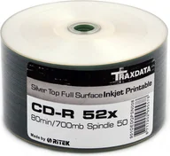 Nośniki danych - TraxData CD-R 700MB 52x do Tak 50 szt Silver FullFace Printable 9 (901OEDRPSN002) - miniaturka - grafika 1
