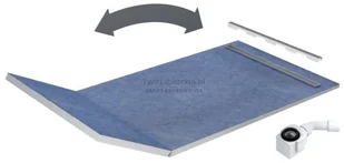 Schedpol Odpływ liniowy płyta spadkowa 130+50x80 cm ruszt STEEL SLIM 10.114/OLSL - Odpływy liniowe - miniaturka - grafika 5