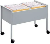 Inne meble biurowe - Durable ECONOMY wózek na teczki zawieszkowe, 100 DUO, srebrny - miniaturka - grafika 1