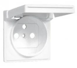 Simon Ramka Kontakt 82 gniazda z/u i klapką dymną IP44 biała - Klawisze i ramki - miniaturka - grafika 3