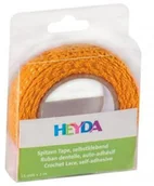 Zabawki kreatywne - Heyda Tasiemka tekstylna z klejem Koronka pomarańczowa - miniaturka - grafika 1