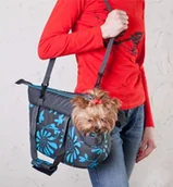 Transportery dla kotów - Hobbydog Torba - Grafitowa w kwiaty - Rozmiar 3 - miniaturka - grafika 1