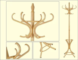 Stema WDR Wieszak drewniany stojący WDR-1/N - naturalny WDR-1/N - Wieszaki i stojaki - miniaturka - grafika 2