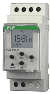 F&F Zegar sterujący cyfrowy 16A astronomiczny jednokanałowy z programowalną przerwą nocną 24-264V AC/DC PCZ-525.2 525.2 - Programatory czasowe - miniaturka - grafika 2