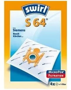 Swirl S 64 worki do odkurzacza Siemens i Bosch, stabilne i chłonne, zamykana płyta mocująca, 4 worki + 1 filtr 3942732 - Akcesoria do odkurzaczy Swirl S 64 worki do odkurzacza Siemens i Bosch, stabilne i chłonne, zamykana płyta mocująca, 4 worki + 1 filtr 3942732 - Akcesoria do odkurzaczy - miniaturka - grafika 2