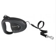 Smycze dla psów - Ferplast Smycz automatyczna Flippy Tech kolor czarny taśma L 5m do 50kg - miniaturka - grafika 1