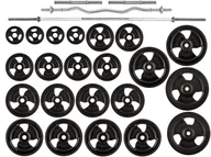 Pozostały sprzęt siłowy - Marbo Zestaw gryfów i obciążeń gumowanych 172 kg - miniaturka - grafika 1