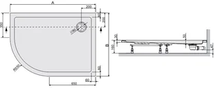 Sanplast BP-P/FREE+STB 80x100 prawy biały ew 615-040-1770-01-000 - Brodziki prysznicowe - miniaturka - grafika 3