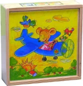 Klocki - Brimarex Drewniana skrzynka klocki Myszka - miniaturka - grafika 1