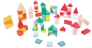 Janod Klocki drewniane z matą do zabawy Kubix 80 sztuk Janod_klocki_drewniane_kubix_80 - Klocki - miniaturka - grafika 2