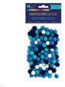 Zabawki kreatywne - DP Craft Pompony poliestrowe 1 cm niebieskie KSPO-030 - miniaturka - grafika 1