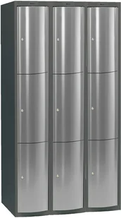 AJ Ekskluzywne szafy osobiste 3x3 schowki Kolor drzwi: Jasny szary metalizow 1311353 - Szafki biurowe - miniaturka - grafika 2