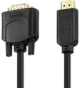 Kable - HDSupply Przewód HDMI na VGA hdsupply 1 m vergoldetet 1080p czarny X-HC110-020 - miniaturka - grafika 1