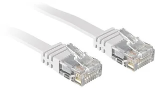 Lindy 47502 Kabel sieciowy skrętka) RJ45 Cat.6 U/UTP płaski Biały 2m LY-47502 - Kable miedziane - miniaturka - grafika 2