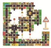 Puzzle - Djeco Puzzle Ulice w mieście ze znakami drogowymi - miniaturka - grafika 1