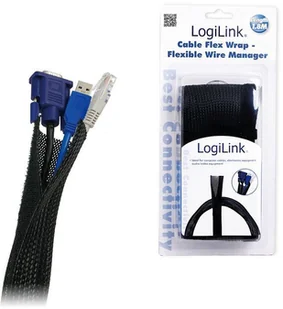 Logilink Elastyczny organizator kabli, czarny - (KAB0006) - Maskownice do kabli - miniaturka - grafika 4