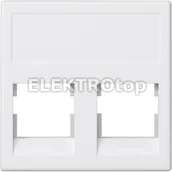 Gniazdka elektryczne - Kontakt Simon KB076/9 Płytka K45, 2x RJ bez osłon; uniwersalna; czysta biel - miniaturka - grafika 1