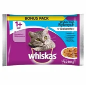 Mokra karma dla kotów - Whiskas RYBNE DANIA GALARETKA 4X100G 251271 - miniaturka - grafika 1