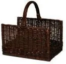Akcesoria kominkowe - Kosz na drewno wiklinowy prosty - ciemny - miniaturka - grafika 1
