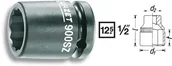 Klucze i nasadki - Hazet Gniazdo mocy 1/2" 12.5 mm) 900SZ-19 zewnętrzny sześciokąt 19 mm Długość netto 40 mm - miniaturka - grafika 1
