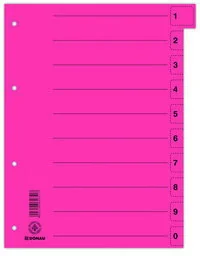 Donau Przekładka karton, A4, 235x300mm, 0-9, 1 karta z perforacją, czerwona 8611001-04 - Pudła i kartony archiwizacyjne - miniaturka - grafika 3