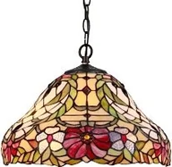Lampy sufitowe - Rabalux Klasyczna ozdobna Lampa witrażowa OPRAWA wisząca MIRELLA 8086 IP20 kwiaty multikolor - miniaturka - grafika 1