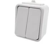 Wyłączniki światła i elektryczne - LEDart podwójny natynkowy IP44 WNT-500C biały Cedar Schneider Electric - miniaturka - grafika 1