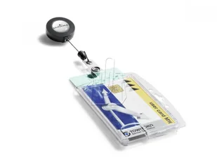 Durable Etui z mechanizmem ściągającym na 2 karty 54 x 85mm 10 sztuk 8224-19 - Identyfikatory - miniaturka - grafika 2