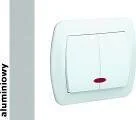 Wyłączniki światła i elektryczne - Kontakt Simon Wyłącznik ścienny Akord świecznikowy z podśw. AW5L/26 aluminium sr - miniaturka - grafika 1